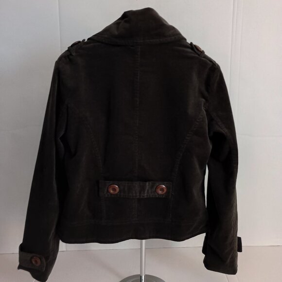 Tyler Boe Brown Corduroy Double Breasted Cropped Lined Jacket Women’s Size 8 - Picture 15 of 16